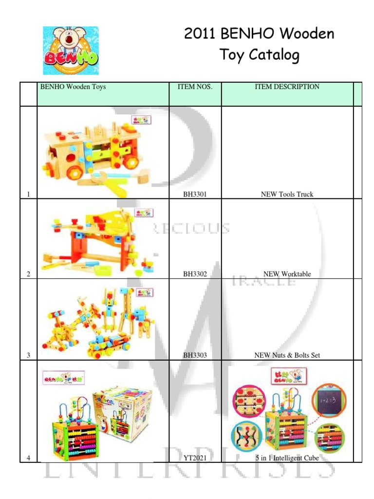 BENHO Wooden Toy Catalog PDF