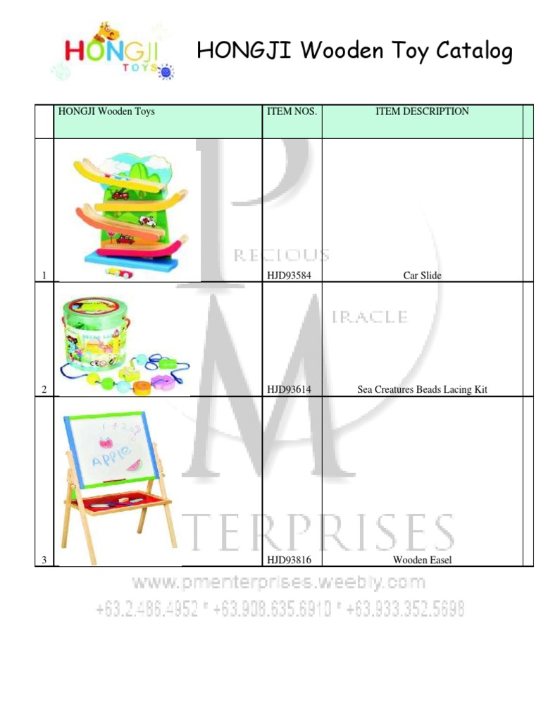 HONGJI Wooden Toy Catalog PDF