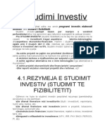 4.studimi Investiv: 4.1.rezymeja E Studimit Investiv (Studimit Te Fizibilitetit)