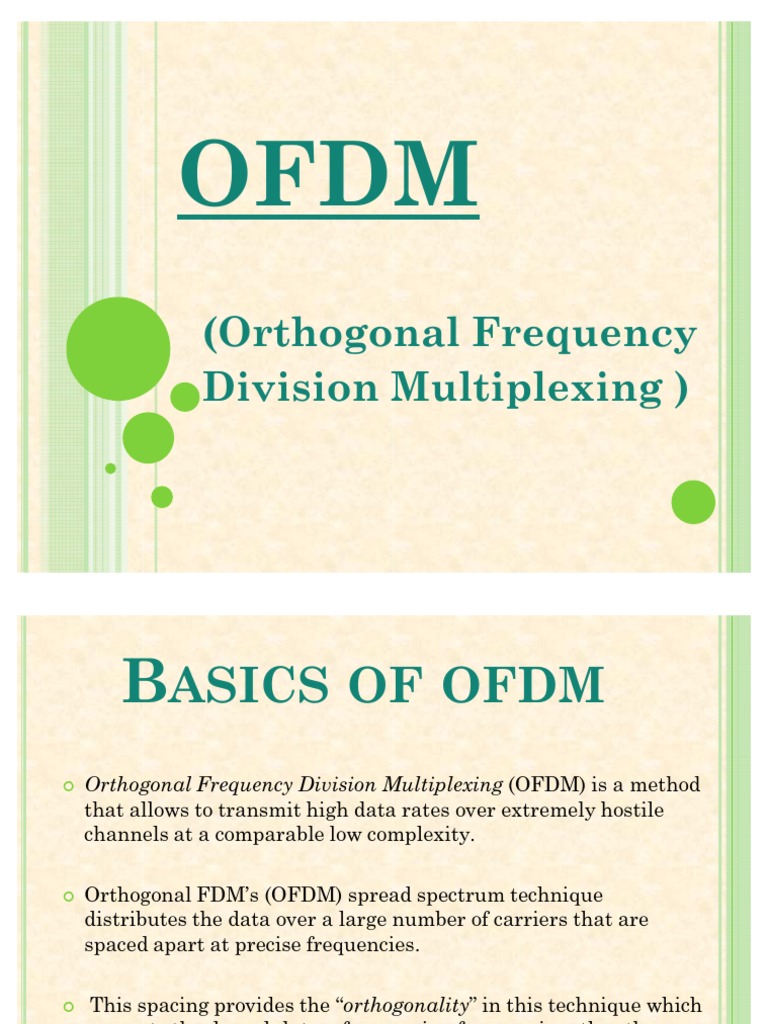 Orthogonal Frequency Division Multiplexing | PDF | Orthogonal Frequency ...