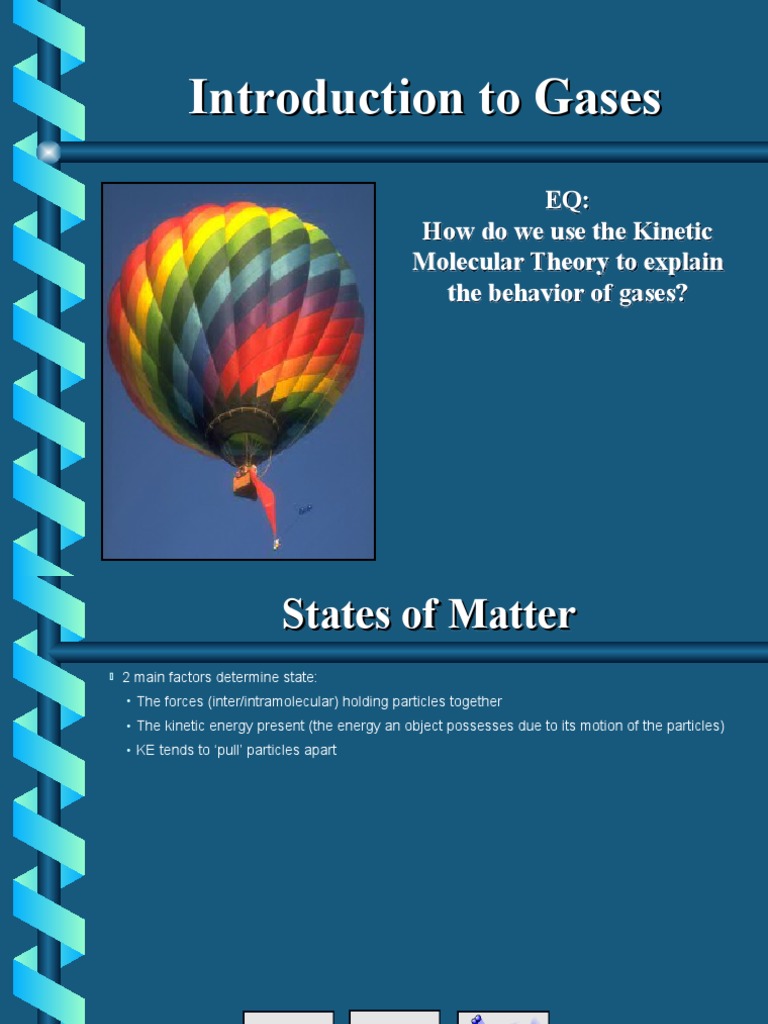 Intro To Gases and Gas Laws 1 PDF Gases Pressure