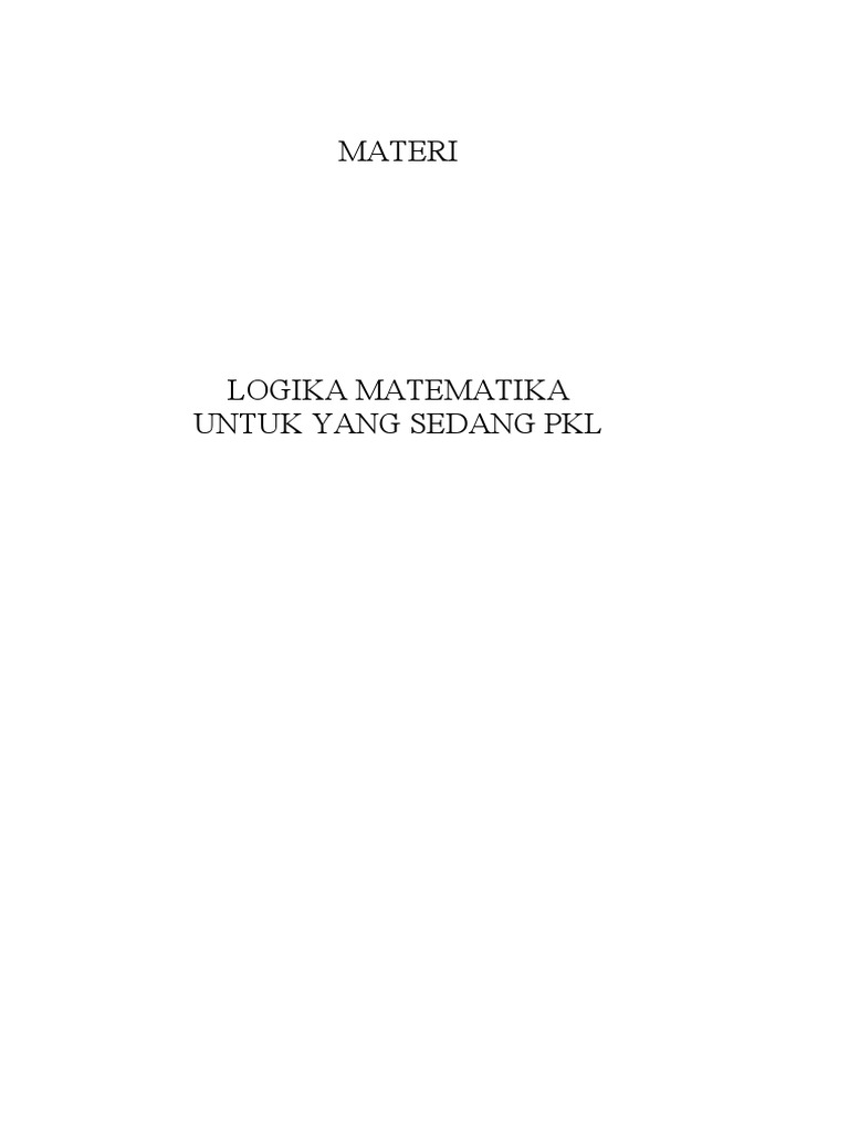 Negasi dalam Logika Matematika | PDF | Metode & Bahan Ajar