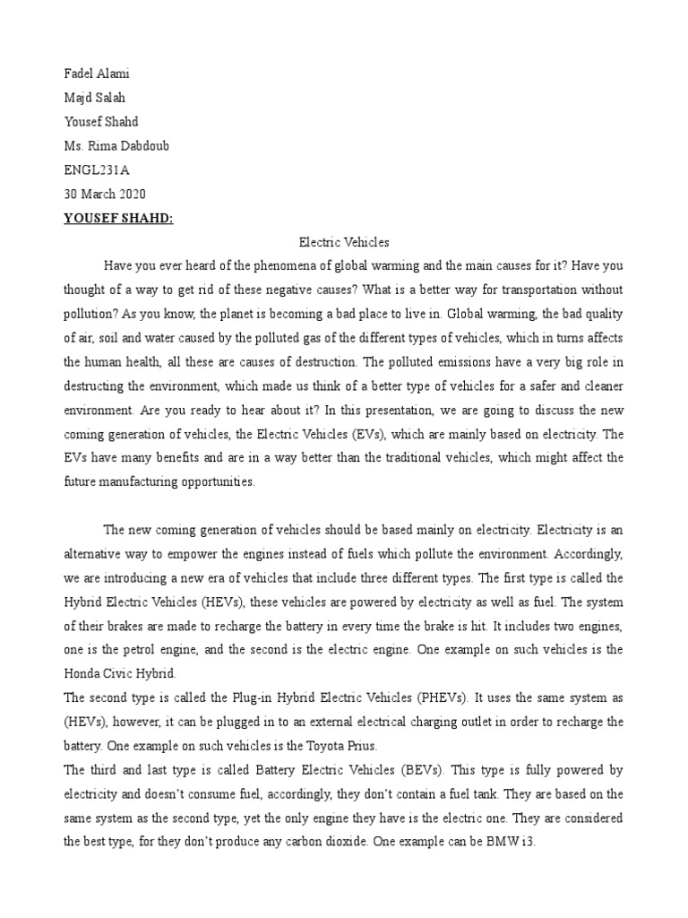 Electric Vehicles PDF Electric Vehicle Hybrid Electric Vehicle