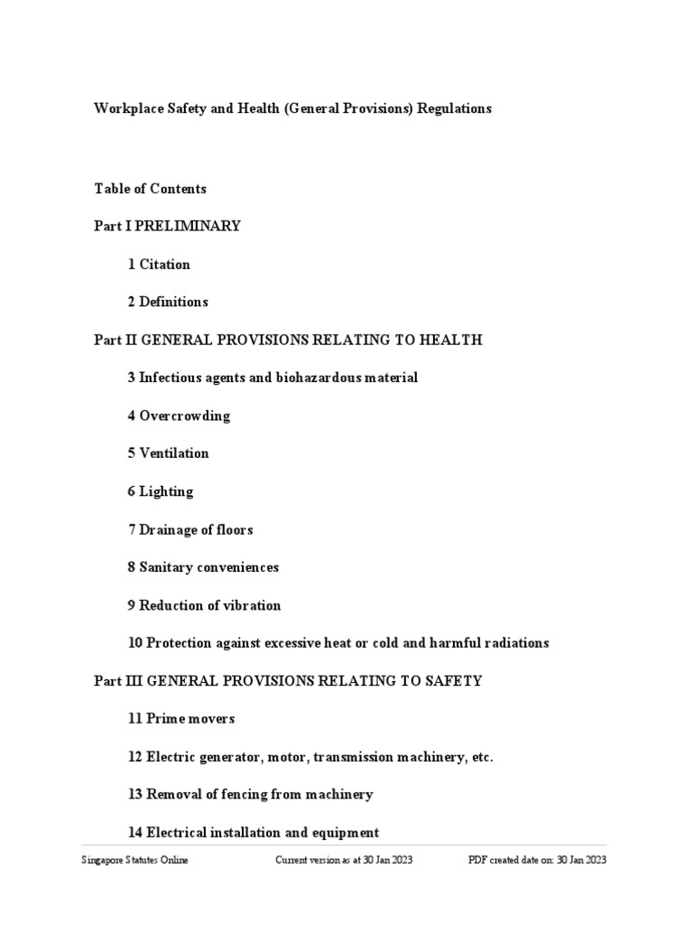 Workplace Safety and Health (General Provisions) R PDF Crane