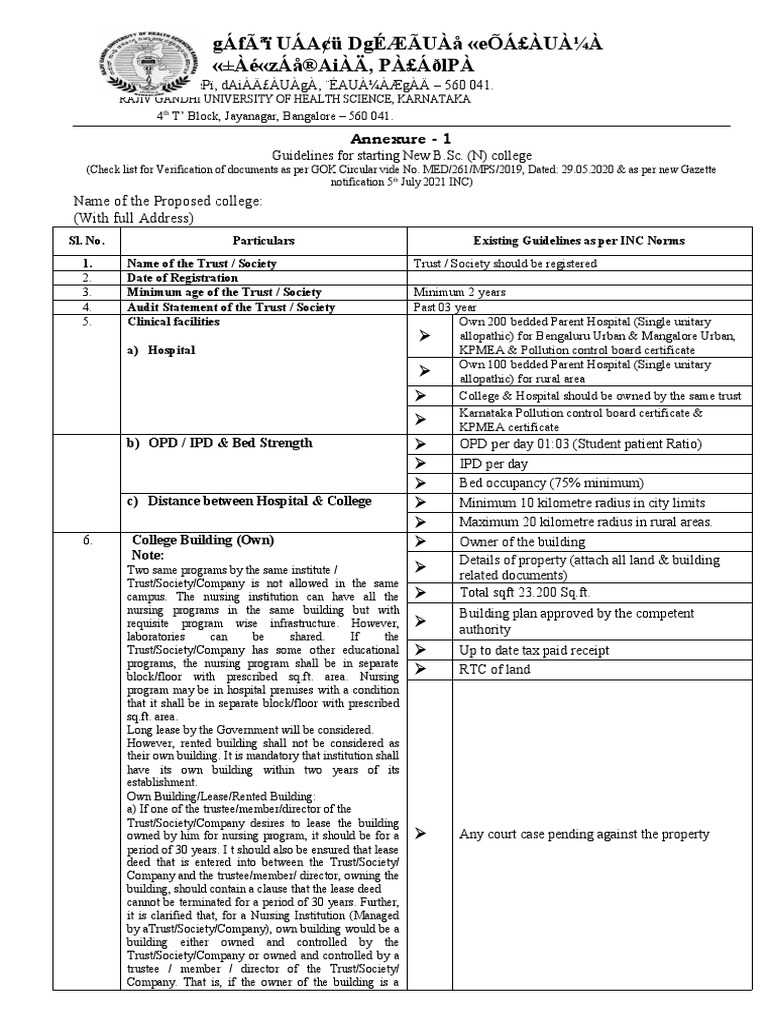 Guideline for nursing courses rev pdf trust law lease
