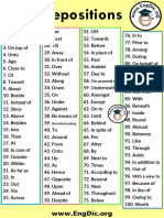 100 Important Preposition List