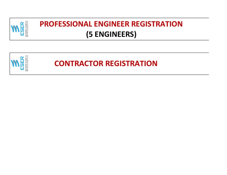 Professional Engineer & Contractor Registration | PDF
