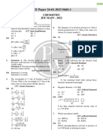 JEE Main (Memory Based) - 24-01-2023 - Chemistry - Shift 1 PDF