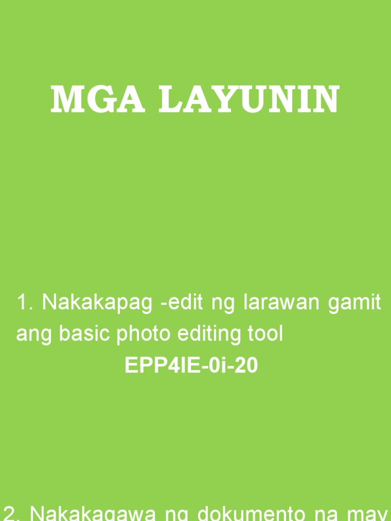 Mga LAYUNIN | PDF