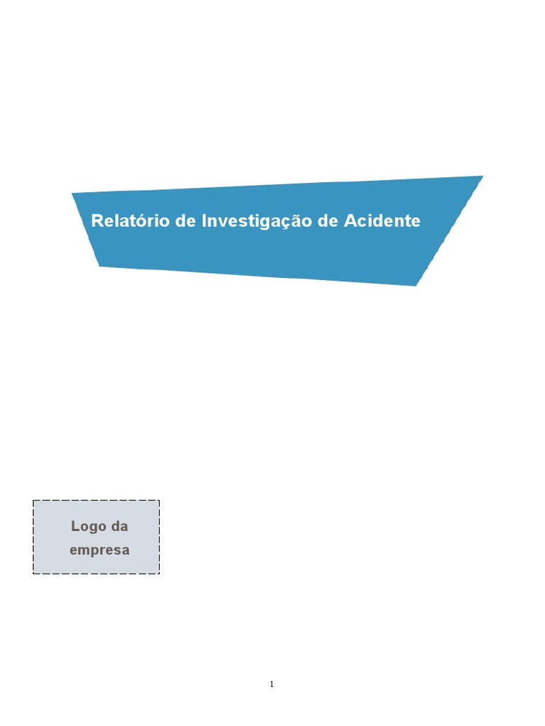 Modelo De Relatorio De Investigacao De Acidente Pdf