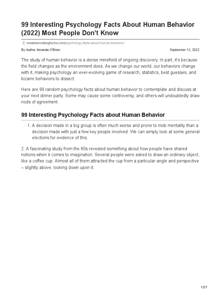 Most Interesting Psychology Experiments