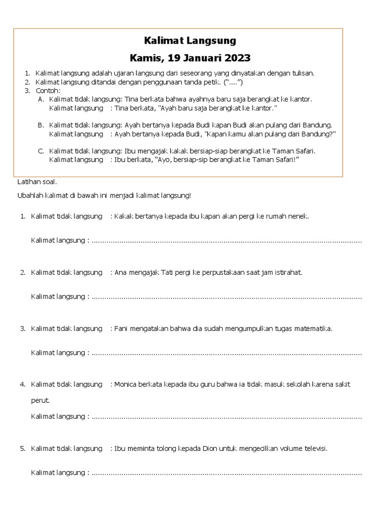 Kalimat Langsung Pdf