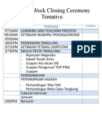 English Week Closing Ceremony Tentative