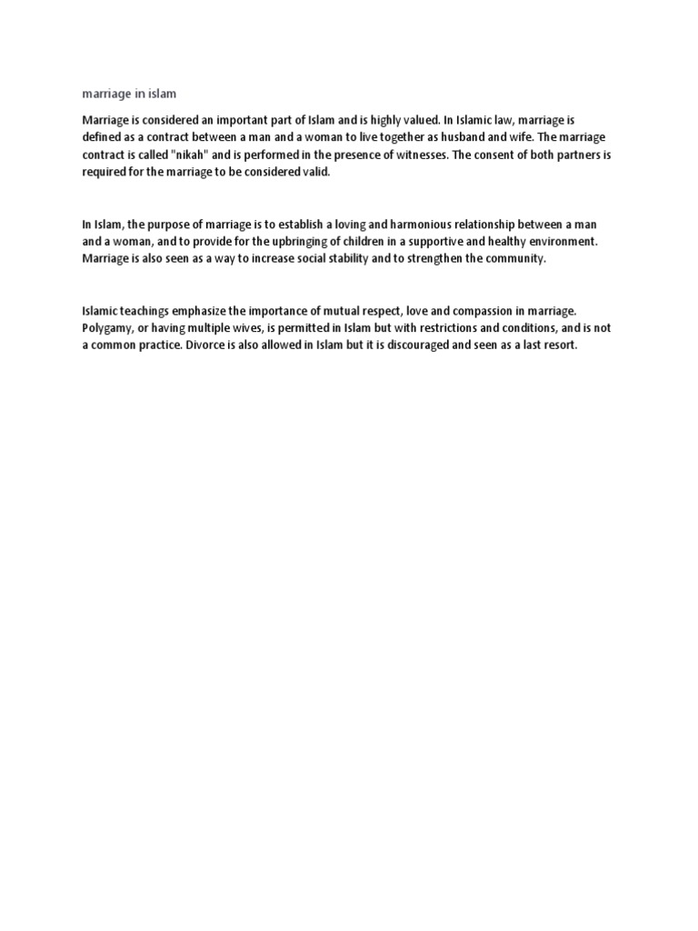 Marriage in Islam PDF