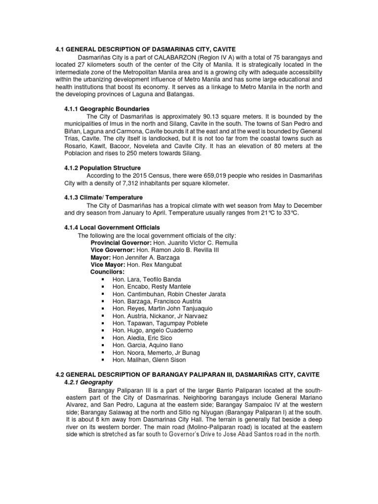 Overview of Barangay Paliparan III | PDF | Health Sciences