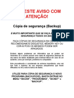 ATENÇÃO - Aviso Sobre Cópia de Segurança