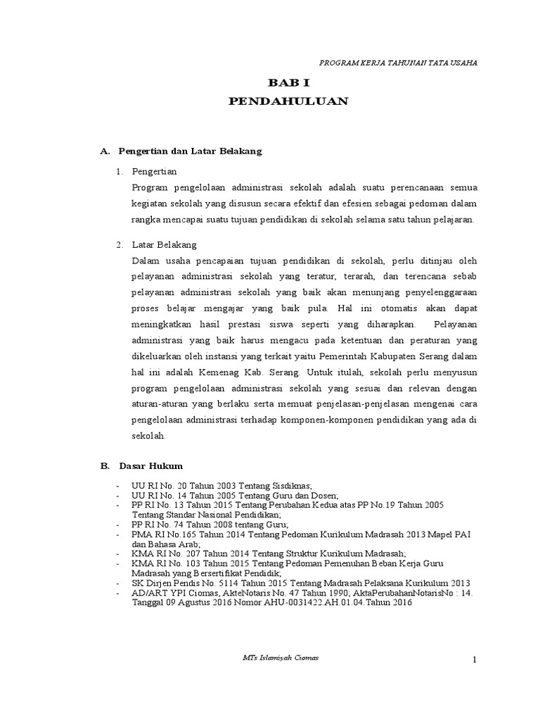 Program Tahunan TU | PDF | Karier & Perkembangan | Bisnis