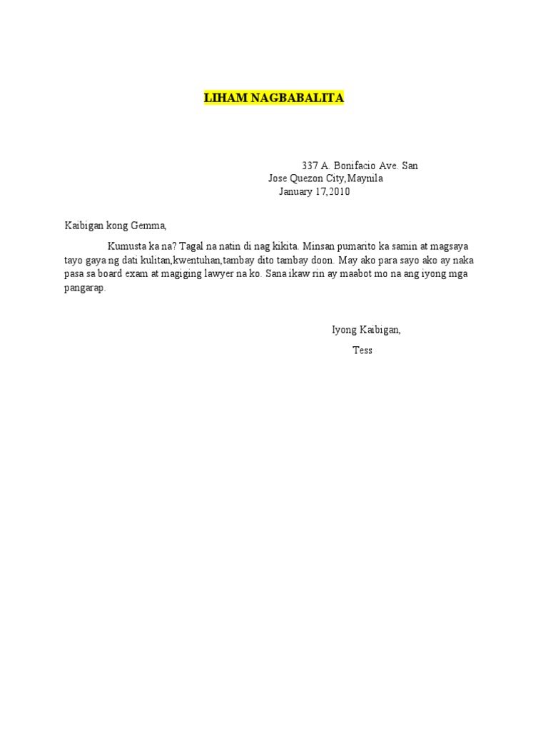 Mga Liham | PDF