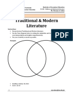 Traditional vs Modern Literature Venn Diagram
