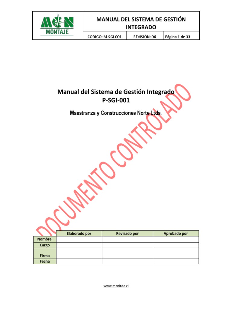 M Sgi 001 Manual Sgi Rev 06 Pdf Análisis Foda Planificación
