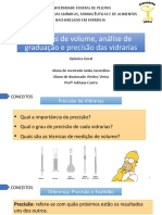 Medidas de Volume, Análise de Graduação e Precisão Das Vidrarias