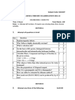 Engineering Chemistry Exam Questions