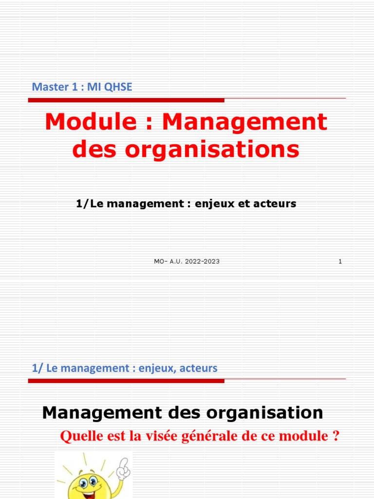 Enjeux et Acteurs du Management | PDF | Gestion de projet | Économie