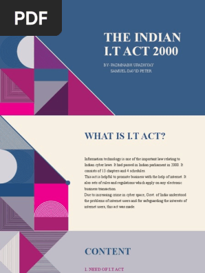 The Indian I T act two thousand 
