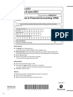 P69233 LCCI Level 4 Certificate in Financial Accounting ASE20101 Jun-2021 QP