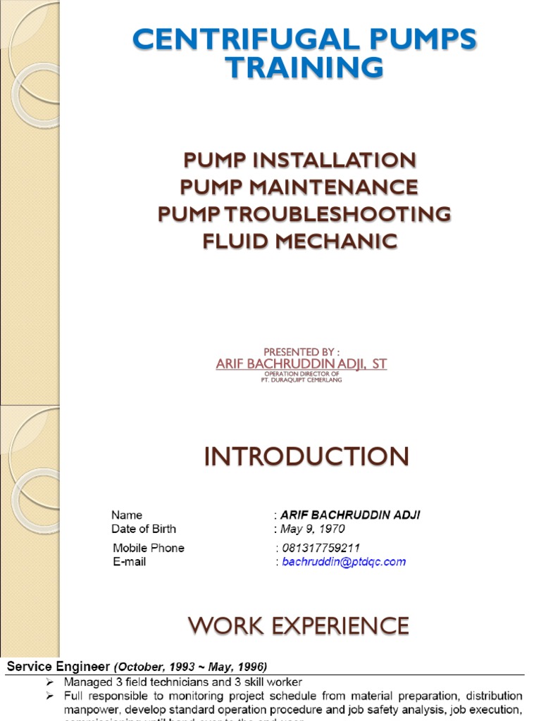 Centrifugal Pumps Training PDF