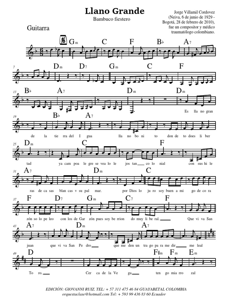 Bambuco Llano Grande 011 Guitarra PDF