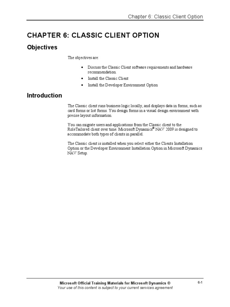 NAV 2009 - Classic Client Option | PDF | Microsoft Dynamics Nav ...