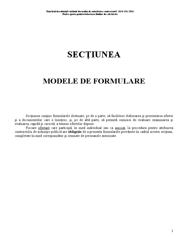Modele Formulare Piatra Sparta 2013 | PDF