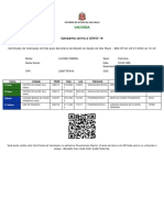 Certificado de Vacinação contra COVID-19 emitido em SP