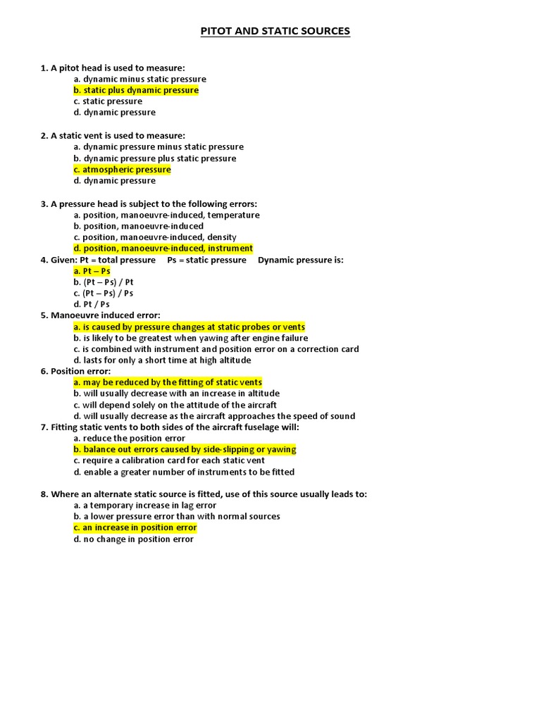 Oxford Instrumentation With Answers Marked Pdf Gyroscope Airspeed