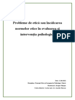 Examen La Etica - Olimpia Stefan - Probleme Etice Legate de Eutanasie La Finalul Vieţii