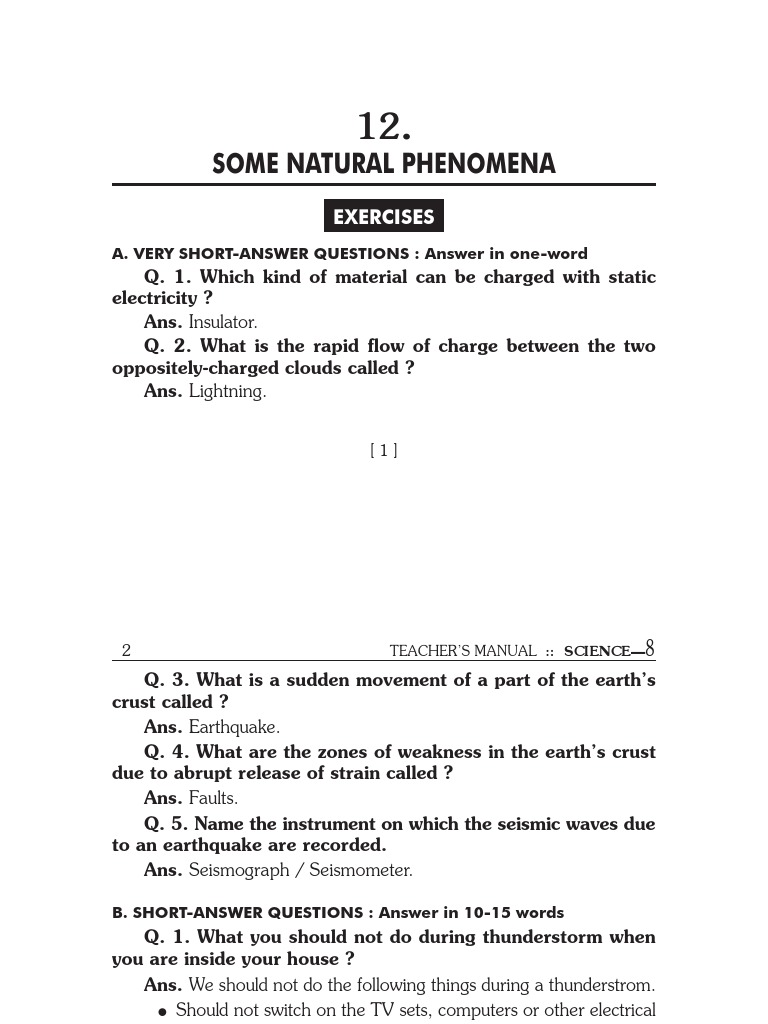 Some Natural Phenomena Q Pdf Earthquakes Lightning