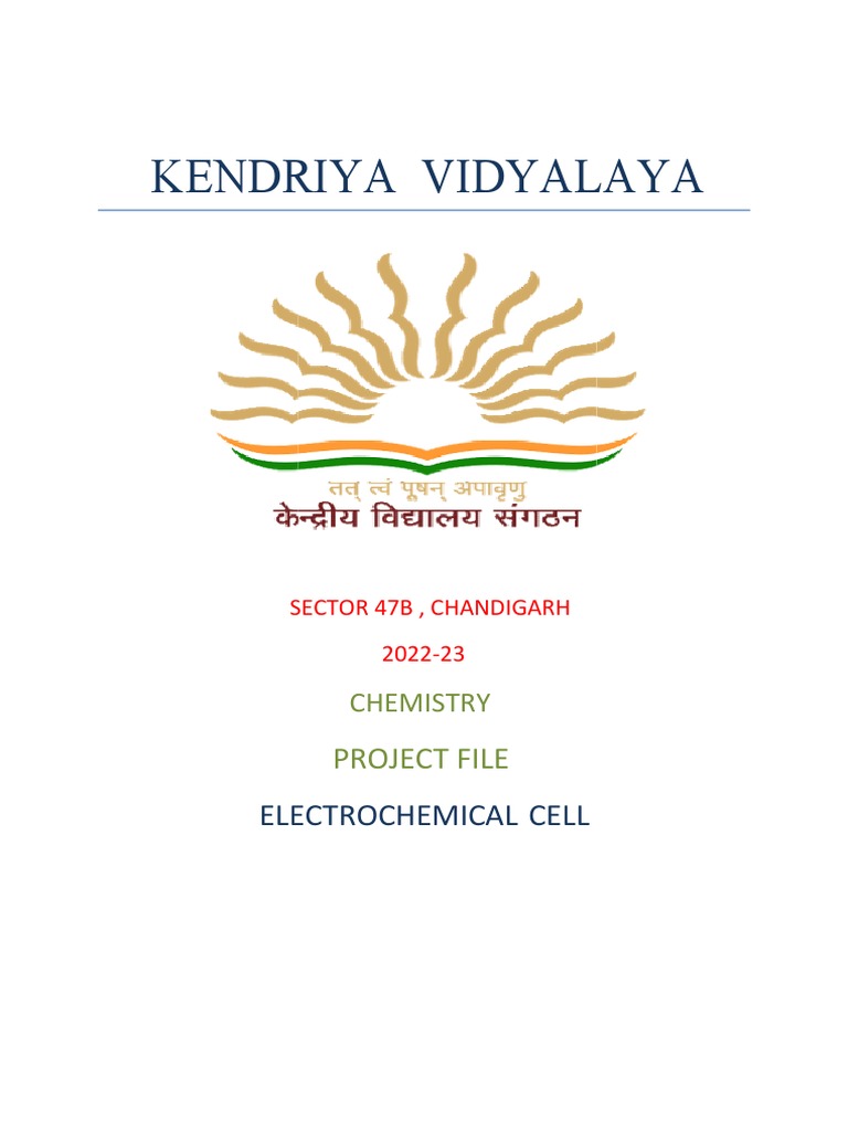 Accessible Project Cover Page For Chemistry Class 12 | PDF