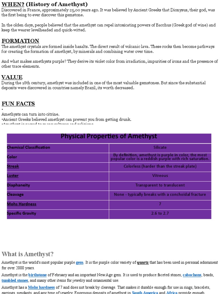 Amethyst Research | PDF | Gemstone | Natural Materials
