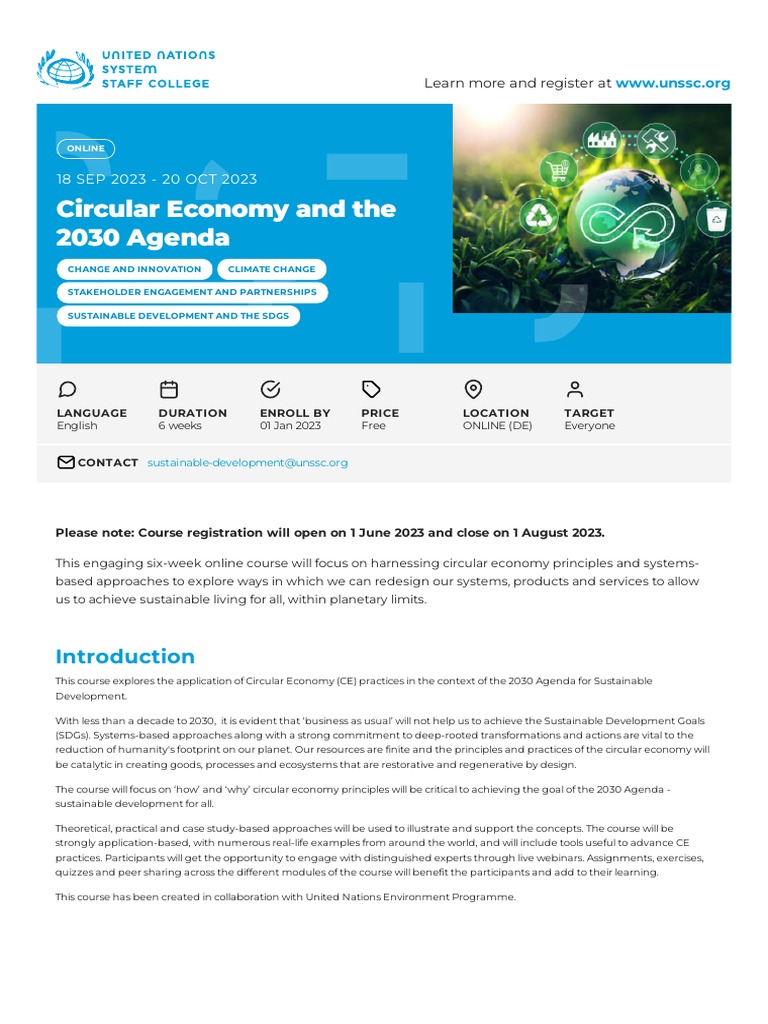 Circular Economy and The 2030 Agenda | PDF | Educational Technology ...
