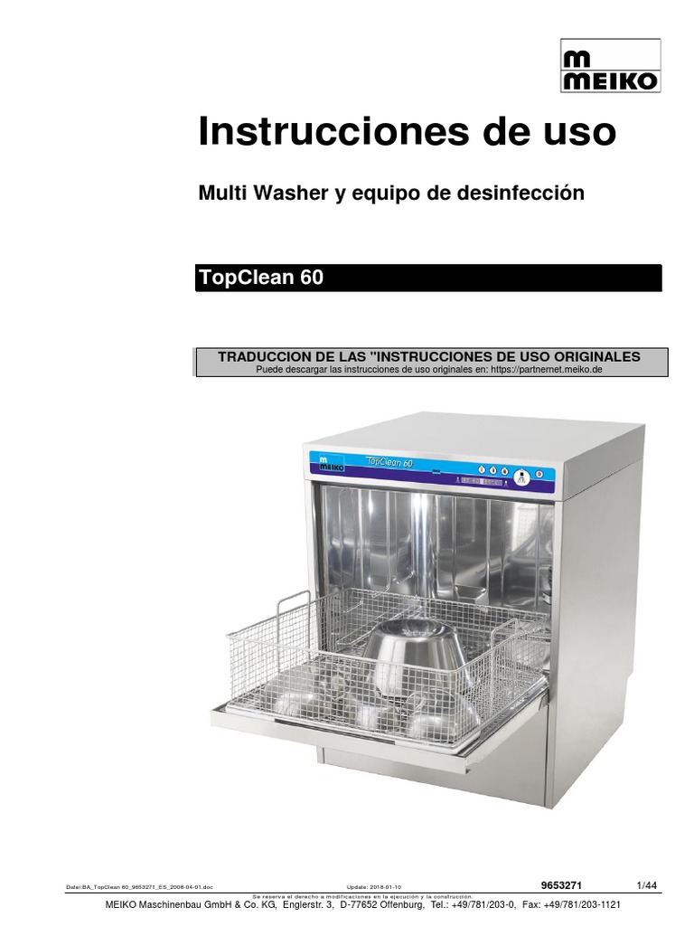 TopClean 60 Operation Instructions CPL | PDF | Agua | Valores