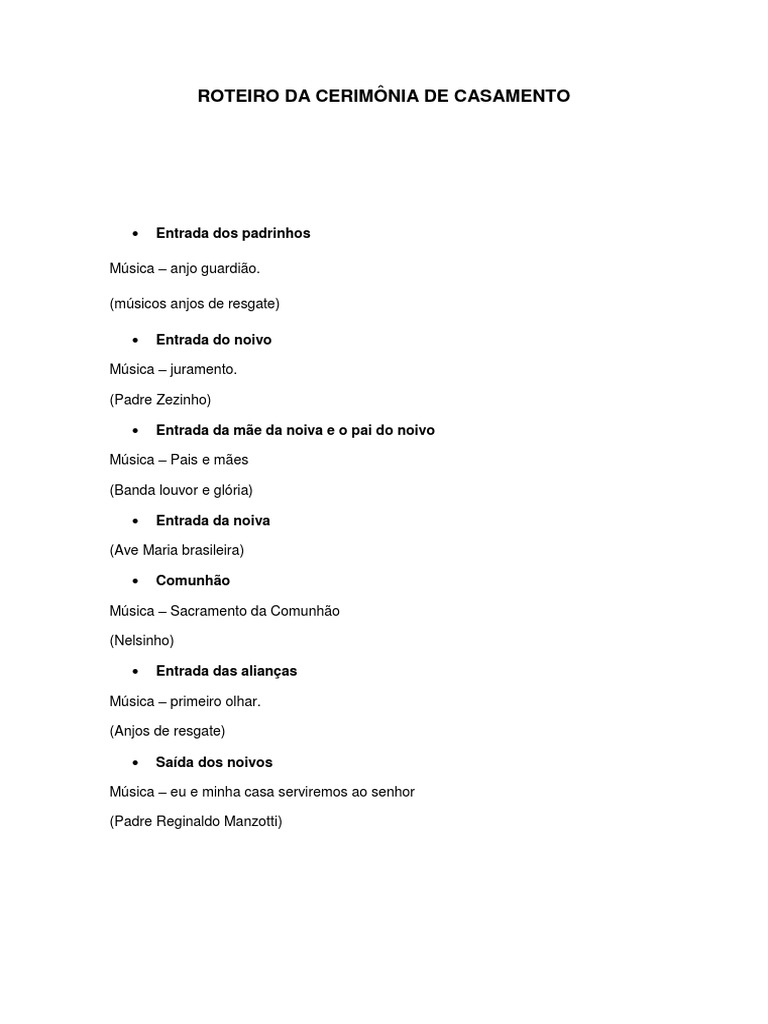 Roteiro Da Cerim nia De Casamento PDF