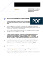 Información Importante Sobre Tu Pedido