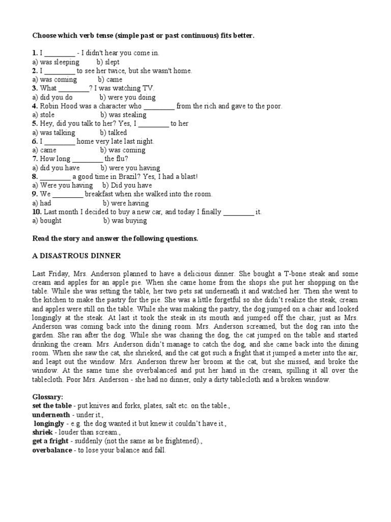 Past Simple and Continuous-1 | PDF