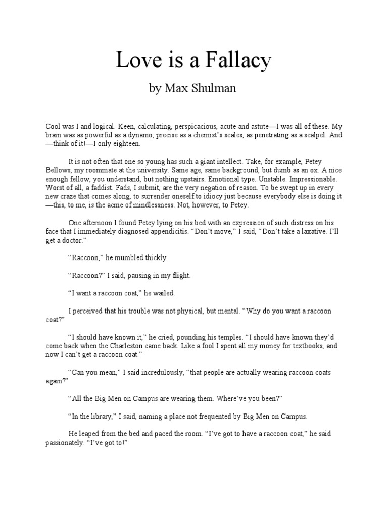 Love is a Fallacy Fallacy Argument