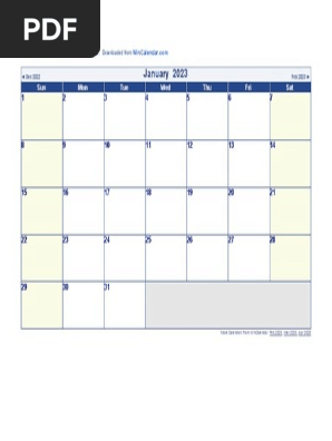 January 2023 Calendar