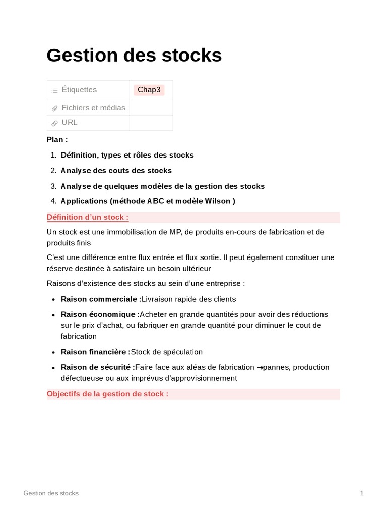 Gestion des stocks : Définition et modèles | PDF | Inventaire | Business