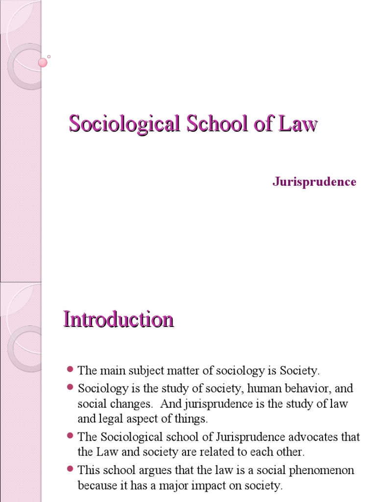 Sociological School of Law PDF Jurisprudence Sociology