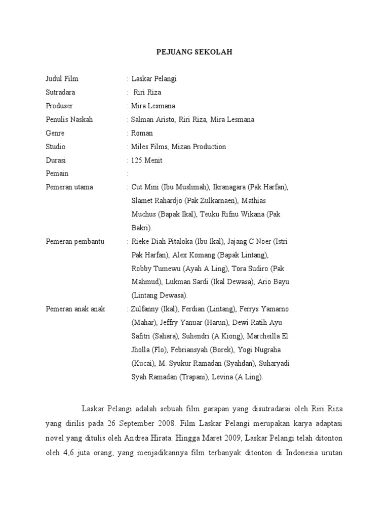 Resensi film laskar pelangi erida merin pdf