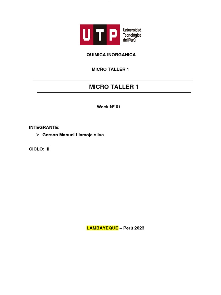 Microtaller 1 Micro Taller 1 | PDF | Ciencia y matemáticas